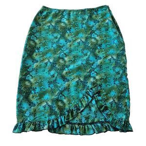 Xhilaration Women's Sz S Vintage Y2K Mermaidcore Whimsical Ruffle Hem Mini Skirt